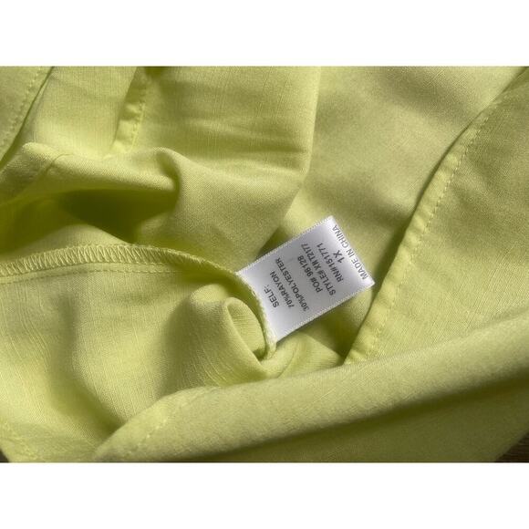 NWT‎ Gilli Squareneck Yellow Green Flowy Tank Size 1X - Picture 6 of 6